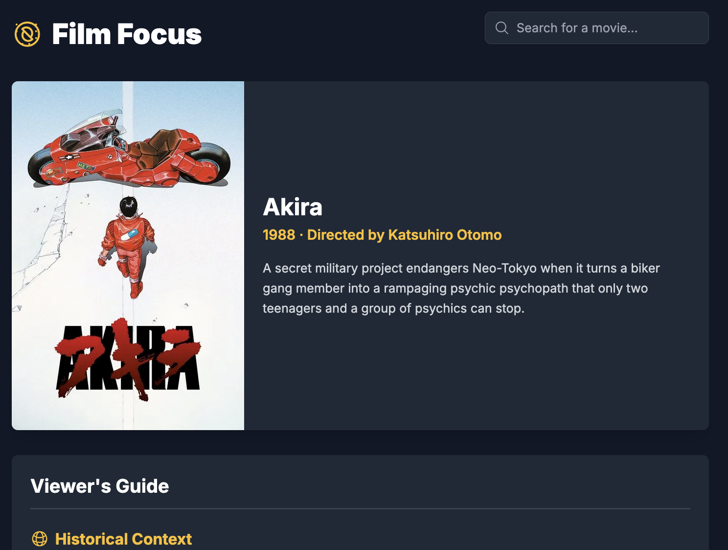 Film Focus - Context for Films