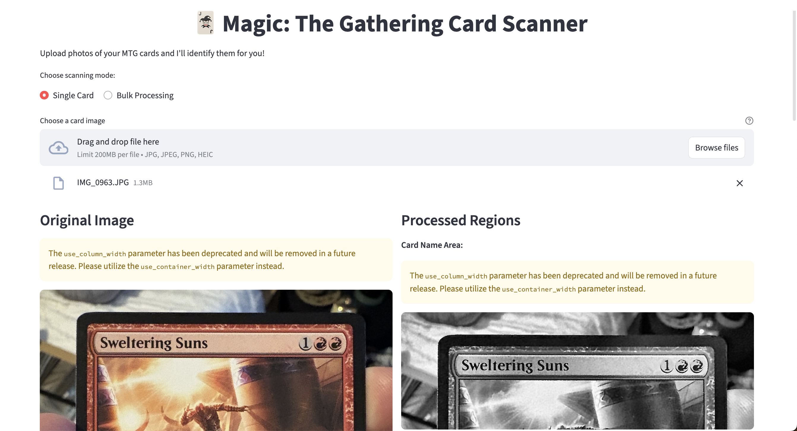 Magic: The Gathering Card Identifier